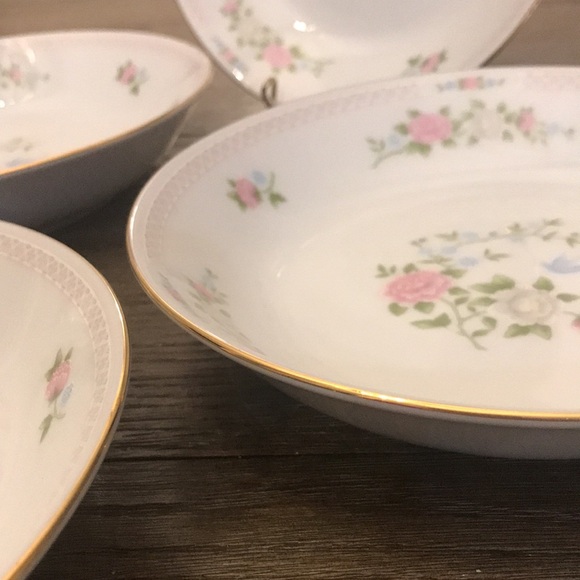 Crown Ming china 7 1/2” soup bowl set of 4 Bird of Paradise pattern euc (b) - Picture 4 of 9